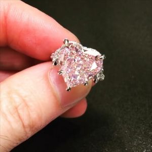 Three Stone Heart Cut Engagement Ring