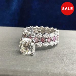 4.00 CT Round Cut Sterling Silver Engagement Wedding Set