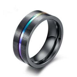 Colorful Black Titanium Steel Men's Band