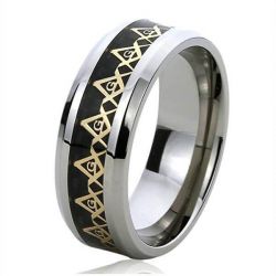 White Titanium Steel Men's Ring