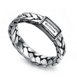 Buddha Tungsten Steel Men's Ring