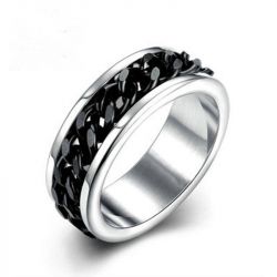 Classic Chain Titanium Steel Men's Ring