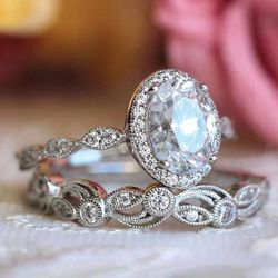 Oval Cut 3 PC Bridal Set