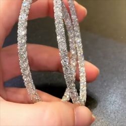 Cocktail Round Cut Hoop Earrings