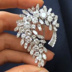 Luxury Round & Pear & Baguette Cut Brooch