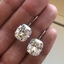 Cushion Cut Drop Earrings