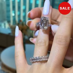 Halo Emerald Cut Engagement Ring