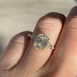 Golden Oval Cut Engagement Ring